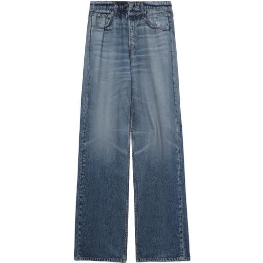 rag & bone jeans a gamba ampia logan con vita media - blu