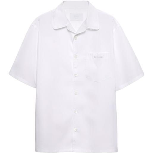 Prada camicia stile bowling in cotone - bianco