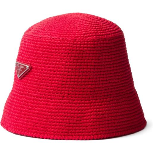 Prada cappello bucket all'uncinetto - rosso