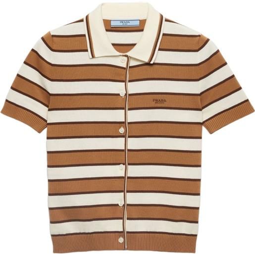Prada polo in maglia - marrone