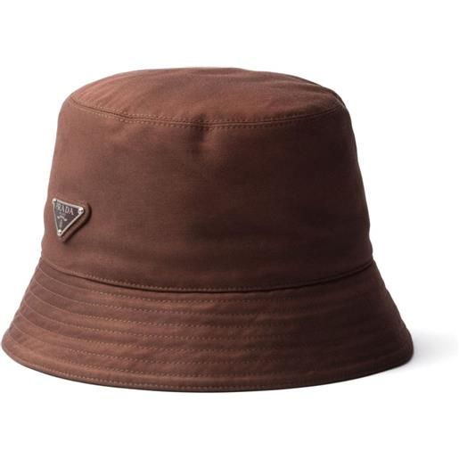 Prada cappello bucket in cotone - marrone