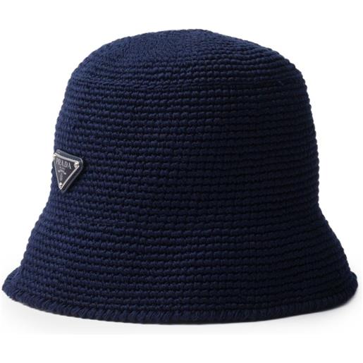 Prada cappello bucket all'uncinetto - blu