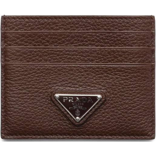 Prada portacarte in pelle - marrone