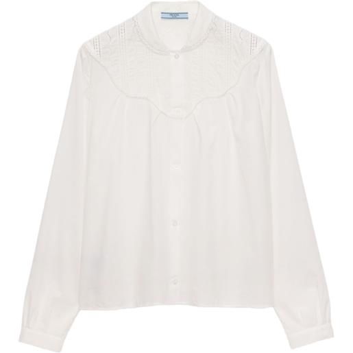 Prada camicia con colletto alla coreana - bianco