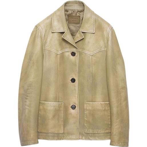 Prada giacca in pelle - verde