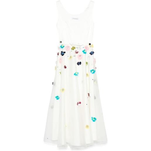 Viktor & Rolf abito lungo svasato con ricamo - bianco