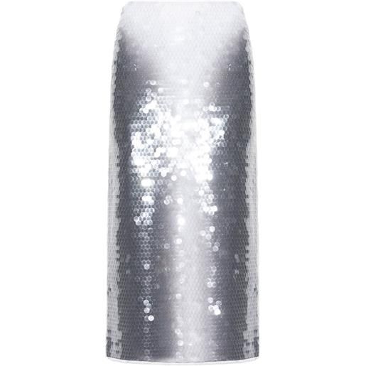 Sportmax gonna a matita con paillettes - argento
