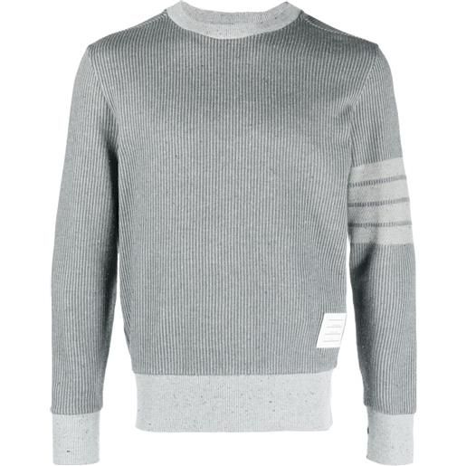 Thom Browne felpa girocollo con dettaglio a 4 righe - grigio