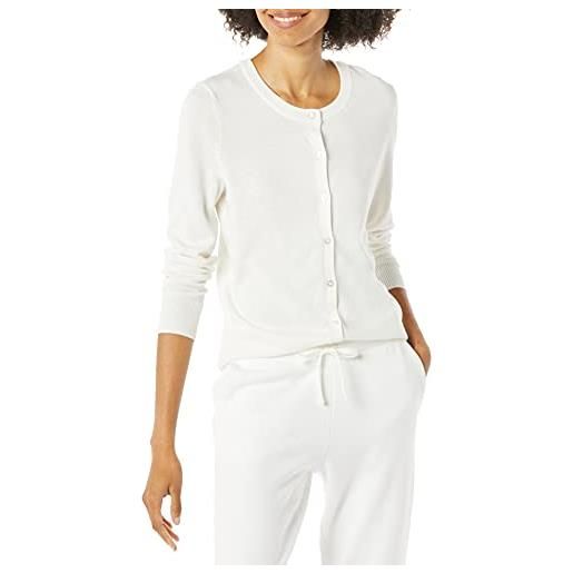 Amazon Essentials cardigan girocollo leggero (taglie forti disponibili) donna, avorio, xl