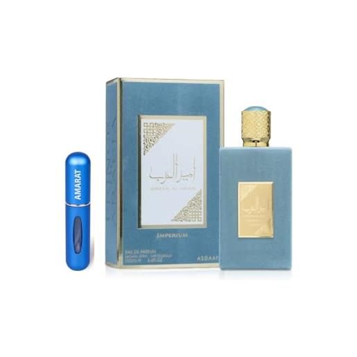 RESAES Resistant and aesthetic profumo ameer al arab imperium originale 100 ml, profumo arabo unisex di lunga durata, eau de parfum importato da dubai, include atomizzatore ricaricabile 5 ml, fragranza floreale e dolce (imperium)