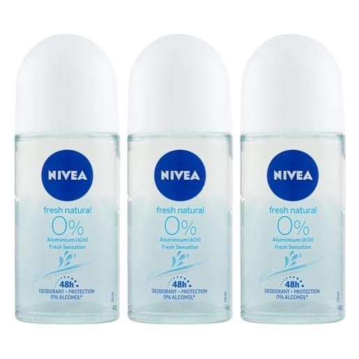 FEI FAN 3x deodorante roll on, fresh natural, 0% aluminium(ach), fresh sensation. 48h di protezione 50ml