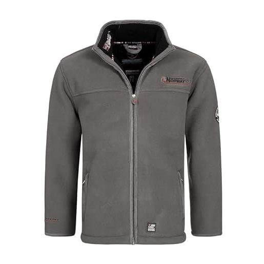 Geographical Norway ubolt men - uomo warm thick fleece zip - uomo warm winter sweatshirt jacket soft - felpa a maniche lunghe foderata - ideale autunno inverno (grigio scuro s)