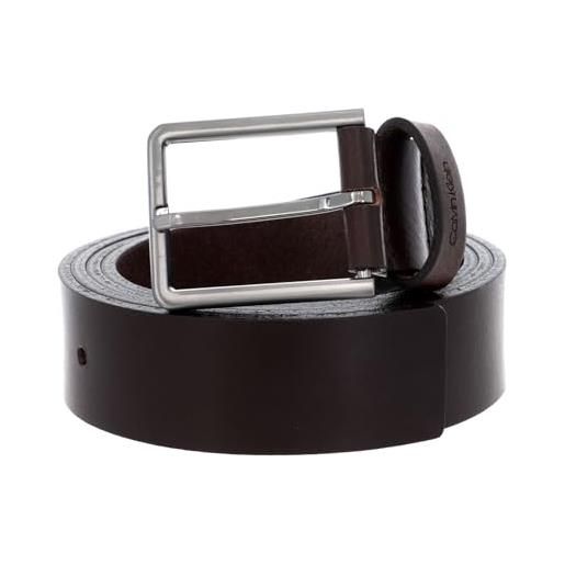 Calvin Klein cintura uomo 3.5 cm essential belt cintura in pelle, marrone (dark brown), 100 cm
