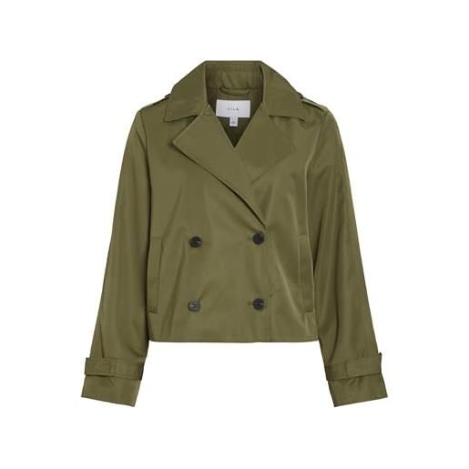 Vila trench corto da donna viaddison l/s, capulet olive, numeric_36