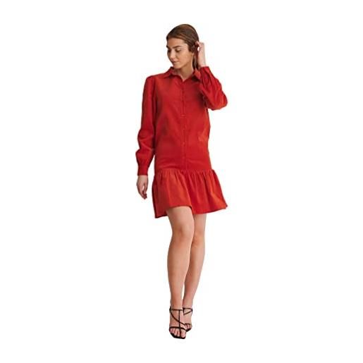 NA-KD corduroy mini dress vestito casual, rosso, 46 donna