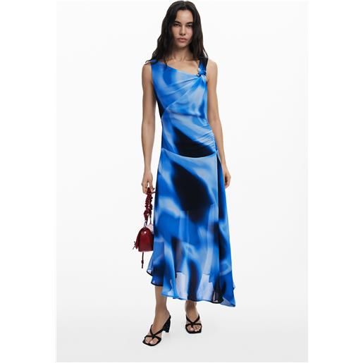 Desigual abito lungo asimmetrico blu