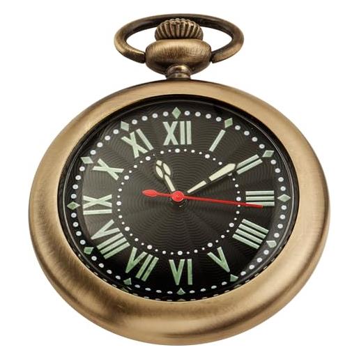 Tiong Orologio Da Tasca Vintage Con Teschio E Catena | Ciondolo Retrò In Lega Con Numeri Arabi | Regalo Uomo Compleanno