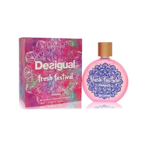 Desigual parfum 07-1504000 fresh festival eau de toilette, fresca, 100 millilitri