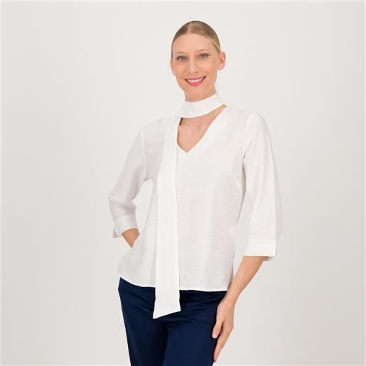 SottoMarino blusa a maniche 7/8 con scollo a v in misto viscosa