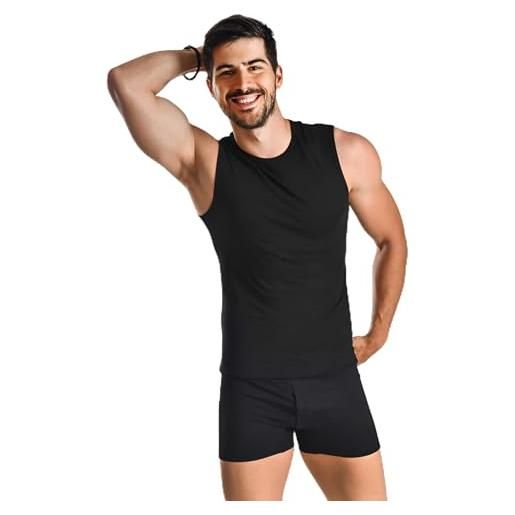 Diademita basic max canottiera intima confezione da 5, nero , l