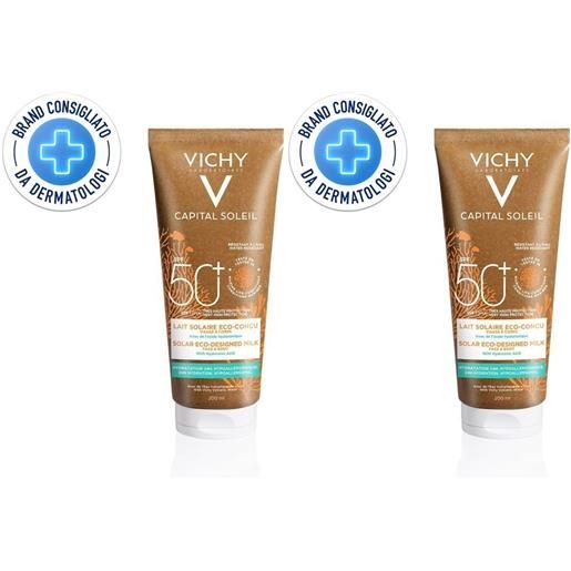 Vichy (L'Oreal Italia SpA) vichy capital soleil latte solare eco-sostenibile spf50+ 200 ml set da 2 2x200 crema solare