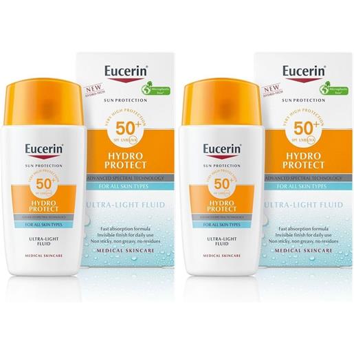 Beiersdorf SpA eucerin sun face hydro protect fluido ultra-leggero spf 50+ sun fluid set da 2 2x50 ml spray