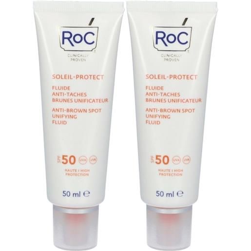 ROC Opco LLC roc soleil protect fluido viso uniformante anti macchie spf50 set da 2 2x50 ml crema solare