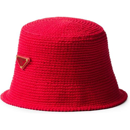 Prada cappello bucket all'uncinetto - rosso