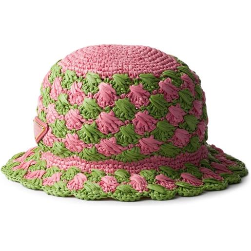 Prada cappello bucket all'uncinetto - rosa