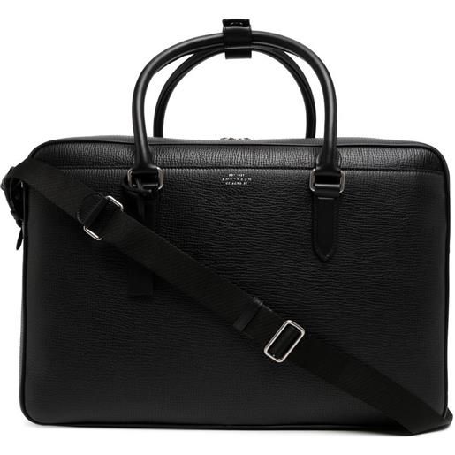 Smythson borsone con logo - nero
