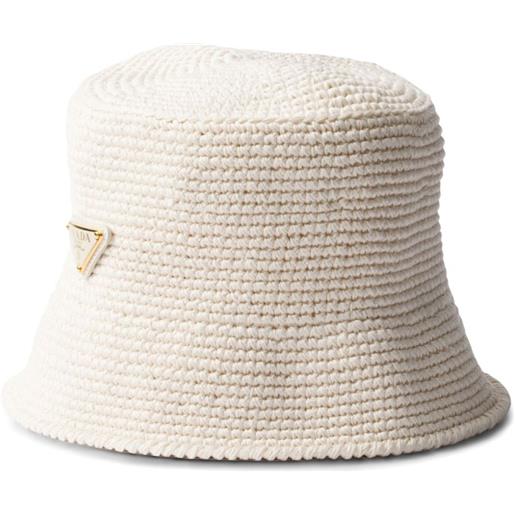 Prada cappello bucket all'uncinetto - bianco