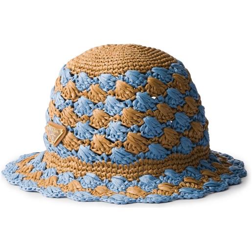 Prada cappello bucket all'uncinetto - blu