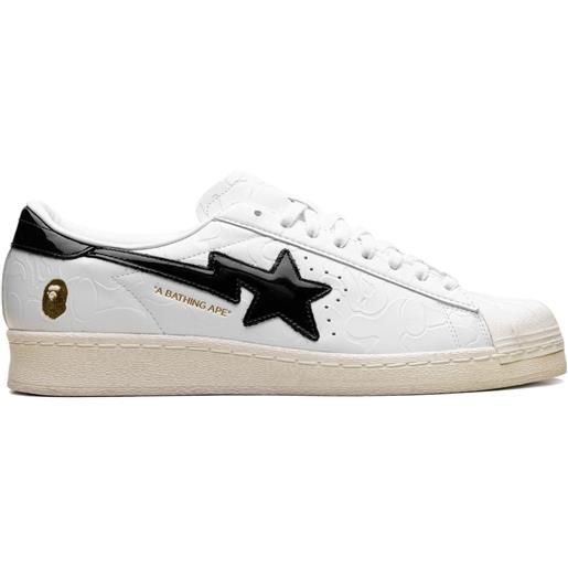 adidas x a bathing ape sneakers superstar vintage "white black" - bianco