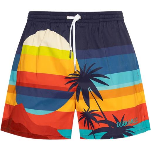 DSQUARED2 costume da bagno con stampa tropical landscape - blu