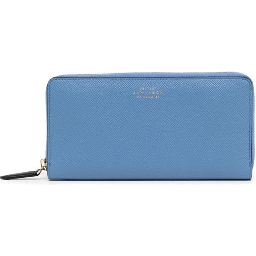 Smythson portafoglio con zip - blu