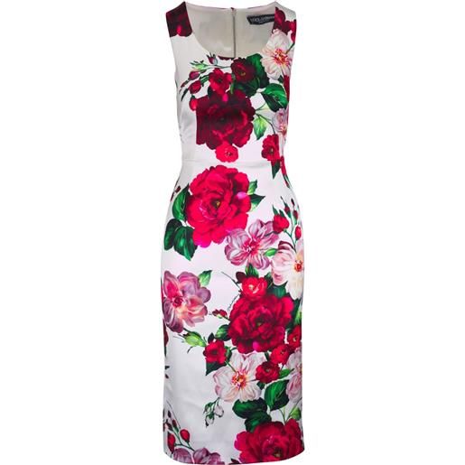 Dolce & Gabbana abito con stampa a fiori - bianco