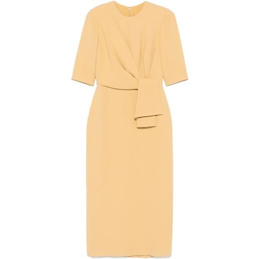 Elie Saab abito midi in cady - giallo