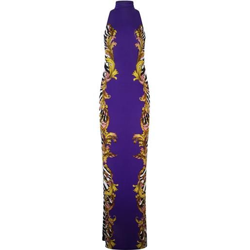 VERSACE JEANS COUTURE abito viola con fantasia per donna