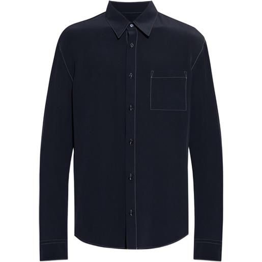 Giorgio Armani camicia in seta - blu