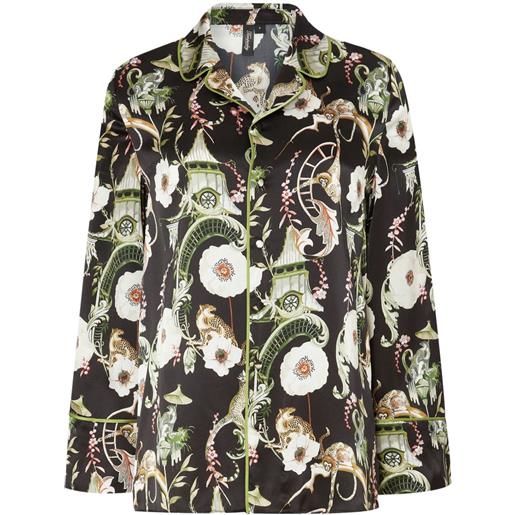 Temperley London top pigiama aphrodite - nero