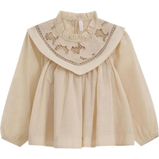 ZIMMERMANN Kids blusa lucky kids con pizzo - toni neutri