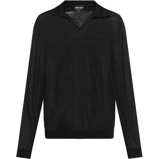 Giorgio Armani t-shirt in maglia fine - nero