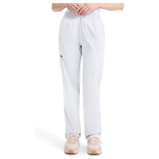 Dickies women's 86106 eds signature scrubs missy fit pull-on cargo pant, white, xx-small petite