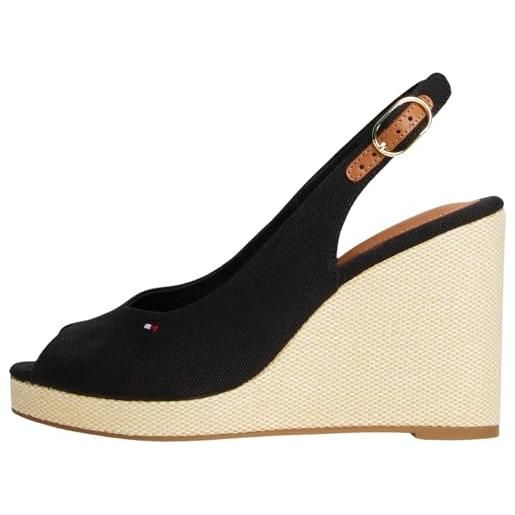 Tommy Hilfiger donna espadrillas wedge flag high slingback con cinturino alla caviglia, blu (space blue), 40