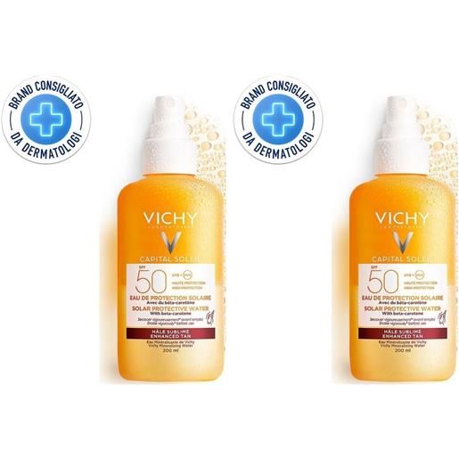 Vichy (L'Oreal Italia SpA) vichy capital soleil acqua solare protettiva abbronzatura intensa spf 50 200 ml set da 2 2x200 spray