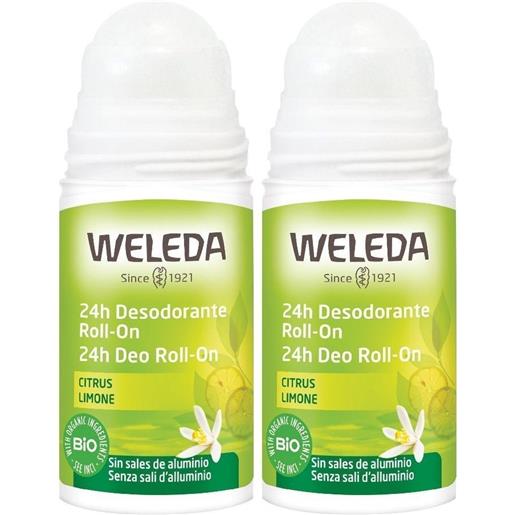 Weleda Italia Srl weleda 24h deo roll-on limone set da 2 2x50 ml
