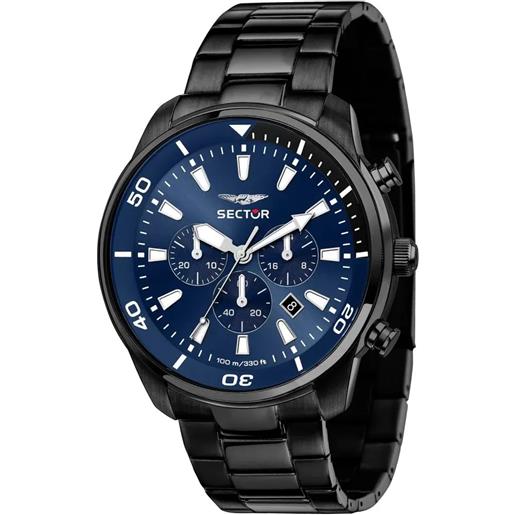 sector orologio uomo sector oversize r3273602016 chrono bracciale acciaio nero blu