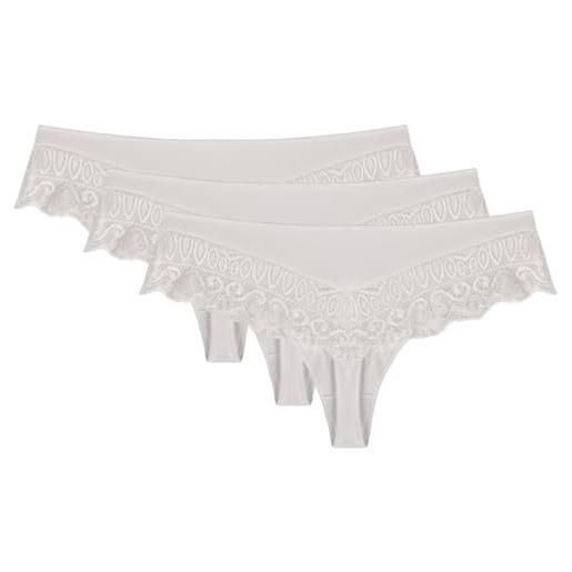 Wolbar culotte perizoma da donna 3 pezzi wb409, bianco, xl