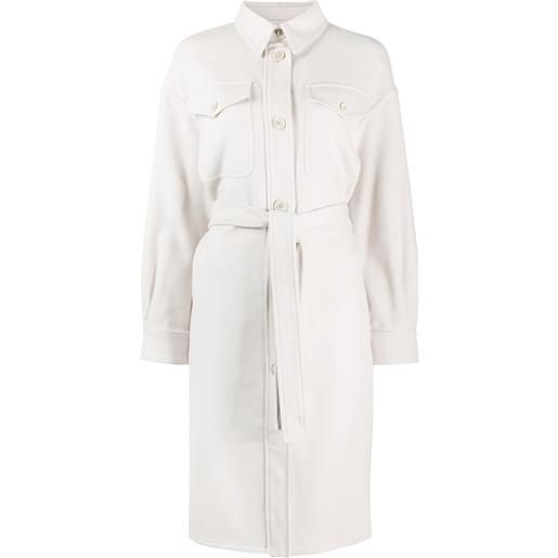 Brunello Cucinelli cappotto denim con cintura - toni neutri