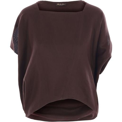 Loro Piana blusa gaia in lino - marrone